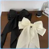 Hair Accessories Bow Ribbon Hairpin Headwear Simple Elegant Satin Spring Clip Fixed Girls Colorful Party Headdress