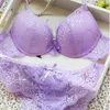 BRAS SETS SEXY Women Push Up Bh Set Candy Colors spets Floral broderi Brassiere Lingerie Underwear 32/34/36 B