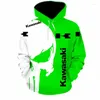 Sweats à capuche pour hommes Sweat à capuche de mode Hommes Kawasaki Moto 3D Sweats imprimés Femmes Casual Harajuku Outdoor Sportwear Surdimensionné Sudaderas