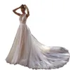 2024 Tiul Tiul koronkowe sukienki ślubne Illusion koronkowa suknia ślubna bez pleca
