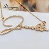 Duoying Zirconia Initial Letters Necklaces Women Personalized Necklace with Names Crystal Pendant Necklace Mom Gift 240118