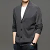 Korean Cardigan Men's Sweater Knit Top Male Clothes Black Long Sleeve V-Neck Wweater Oversize Sweater Jacket Men's Coat S-3XL 240122