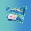 BeanieSkull Caps Carino Multicolor Cappello all'uncinetto per le donne Inverno lavorato a maglia Hiphop Party Beanie Doppio strato Orecchie di gatto calde Berretto di lana240Z