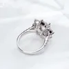 Knobspin D VVS1 Moissnaite Diamond Rings for Women S925 Sterling Sliver Plated 18K White Gold Wedding Band Fine SMEMELLRY MED GRA 240119