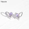 Thaya – boucles d'oreilles à aiguille en argent S925 pour femmes, tendance, élégantes, cristal, pour fête, bijoux fins, 2024