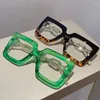 Солнцезащитные очки, винтажные, анти-синие, оптические, квадратные, с металлической цепочкой, женские и мужские дизайнерские очки для близорукости, оправа для очков по рецепту