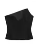 Tanks pour femmes Willshela Femmes Mode Solide Bustier Asymétrique Side Zipper Corset Tops Vintage Dos Sans Manches Femme Chic Lady Crop