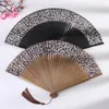 Decorative Figurines 1PC Chinese Style Vintage Leopard Patterned Hand Fan Folding Fans Dance Wedding Party