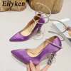 871 Rhinestone Crystal Eilyken Brand Women Pumps Designer Ankle Strap Wedding Party Shoes Sexy Stiletto High Heels Female Sandals 240125 C