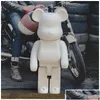 Movie Games Est 1000% 70Cm Bearbrick Evade Glue Preto.Figuras de urso branco e vermelho brinquedo para colecionadores Berbrick Art Work Model Decor Dhn5S