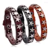 Kette Link Armbänder Mode Rock Snap Punk Wrap Leder Armband Armreif Männer Star Spikes Gothic Breite Manschette Für Drop Lieferung schmuck B Dhtoy