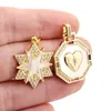 Hänge halsband Natural Shell Stont Star Heart Cz Zircon Gold Plated Geometric Halsband smycken Making Accessories Charms för kvinnor