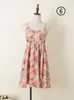 Günlük elbiseler yaz moda kadınlar ince pamuklu sundresses dot susullayıcılar çiçek baskılı elbise tank yular