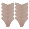 Women's Panties 10 PCS/Lots V-Shaped Seamless Underwear Ultra-thin Snugly Briefs For Woman Low Rise Female Thongs Lingerie Color