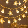 Juldekorationer träd snöflinga led stränglampor Banner Decoration 2024 för hem Navidad Xmas Decor Fairy Light Pendant