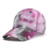 Casquettes de baseball Coloré Cravate Teinture Casquette Multicolore Impression Irrégulière Baseball Mode Femme En Plein Air Streetwear Chapeaux D'été