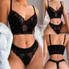 Bras Sets Bra Briefs Set Women's Seamless Underwear Black Sexy Lingerie Ultra-Thin Unline Soft Comfortable Thong