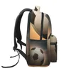 Zaino Uomo Donna Pallone da calcio Porta in acciaio Zaino per donna Uomo 2024 Borsa moda Studente Bookpack