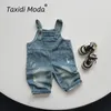 Baumwolle Tasche 2024 Frühling Herbst Kinder Overalls Junge Mädchen Lätzchen Denim Hosen Koreanische Jeans Kleinkind Tragen Kinder Kleidung Für 240124