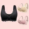 Bras Womens No Steel Ring French Front Close Bra Plus Size High Support Full Coverage Padding Breathable Sleep Bralette