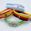 Bangle Football Fan Suprimentos Handmade Pulseira Luminosa Alemanha Brasil Bélgica Cheer Flag LED Flash Men