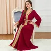 Ethnic Clothing Party Dubai Abaya Turkey Islam Długa suknia wieczorowa luźna haft eleganckie muzułmańskie kobiety Ramadan Musulmane vestidos