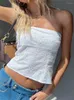 Tanques femininos Chronstyle Y2K Fairycore Vintage Strapless Camis Boho Floral Hollow Out Tube Tops Chic Mulheres Verão Alças Backless Tank