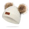 Ball Caps Cute Pompom Baby Hat Warm Winter Knitted Kids Girl Boy Beanie Cap Solid Outdoor Infant Toddler Children Beanies