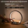 Nachtverlichting 3 in 1 draadloze oplaadbare touch-bedlamp met wekker Mobiele telefoon kan worden opgeladen voor de slaapkamer