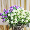 Decorative Flowers 36heads/ 1 Artificial Flower Bunch Milan Bud Small Rose DIY Wedding Decoration Peonies El Decor Bouque