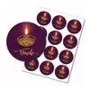 Décoration de fête bonheur Happy Diwali-festival de lumière, autocollant rond de bonbons, étiquette de chocolat cadeau. Commande 2