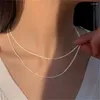 Collier ras du cou Orazio en acier inoxydable pour femmes, couleur or argent, chaîne de clavicule scintillante, mode coréenne, joli bijoux cadeau