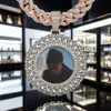 Moissanite Hiphop bijoux anniversaire pendentif 925 en argent Sterling glacé Vvs personnalisé Moissanite Photo pendentif