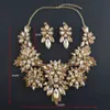 10 Colors Bridal Wedding Statement Jewelry Sets Rhinestone Crystal Necklace Champagne Color For Women Party Dress Accessories 240118