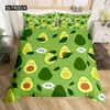 Beddengoedsets Avocado-dekbedovertrekset voor kinderen Kawaii schattig fruit Trooster Twin size tropische botanische cartoon quilt