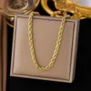 5mm Gothic Twisted rope Chain 14k Yellow Gold Necklaces Simple mens and womens necklaces Jewelry wholesale