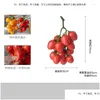 Couronnes de fleurs décoratives Simulation de tomates cerises artificielles faux fruits modèle de tomate légumes accessoires de cuisine fête décoration de la maison Drop D Otzju