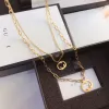 Gold-plated Necklaces Designer Women's Fashion Jewelry Senior Circle Letter Necklace Exquisite Long Chain Brand Accessories CYG24020302-5