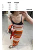 Womens Dress Colorful striped knitted slip dress