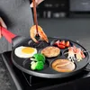 Pans 2pcs / Set Poêle à frire et spatule en silicone 7 animaux en forme d'omelette en granit pour la cuisson des crêpes à gaufres