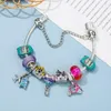 Charm Bracelets 41 Styles Castle Beads With Vintage Silver Color Motorcycle Pendant Bracelet For Women Men Jewelry Drop