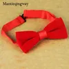 Mantieqingway erkekler yay bağları kadife damat evliliği düğün bowties gömlek yakası düz renkli siyah kırmızı kravat men1266o