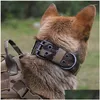 Collari per cani Guinzagli Collare regolabile Classico addestramento riflettente Nylon militare Resistente tattico Pastore tedesco Consegna a goccia Dhx23