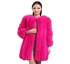 Deat Winter Luxury Faux Tilki Kürk Matar Slim Long Pembe Kırmızı Mavi Ceket Kadınlar Sahte Kürk Matarları MG601 2010297800367