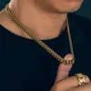 Ghiaccio 12mm catena cubana gioielli hip hop placcato oro 18k / 14k vendita calda più popolare catena da uomo rapper hop collana