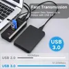 Hub ABS Plastic USB3.0 Data Ports 5Gbps QC 3.0 Snabbladdning av multi splitteradapter individ på/av -brytare