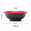 Miski Czarnoczerwone podwójnie kolorowe serie Roll Mouth Bowl Koreański makaron ryżowy zupa z zupa stolik naśladowanie porcelanowe zastawa stołowa