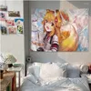 Gobeliny Pomocny Fox Senko-San Wall Tobestry Bohemian Mandala Art Decor Home