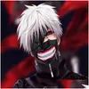 Masques de fête Tokyo Gho Kaneki Ken Cosplay Costumes Masque Effrayant Halloween Mascarade Carnaval Festival Décors Accessoires de Scène 230707 Drop de Dhnmb