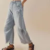 Jeans da donna Imcute donna Casual pantaloni larghi in denim a gamba larga a vita media fidanzato allentato Y2k Vintage Barrel Streetwear